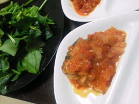鯖のピリ辛イタリアントマトソース